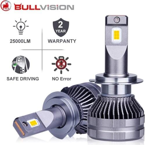 2Pcs H7 Car LED Headlights H8 H11 H16 9005 9006 HB3 HB4 H4 CANBUS no error lamps 25000LM 6000K High power CSP Chip fog Light KQ