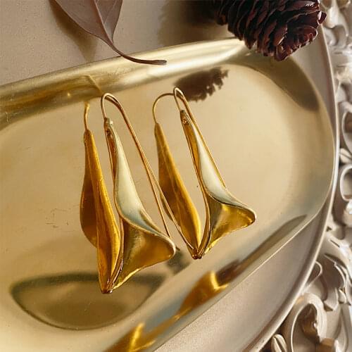 Best Lady Vintage Metal Irregular Drop Earrings for Women Punk Gold Silver Color Geometric Stud Earrings Accessories Jewelry