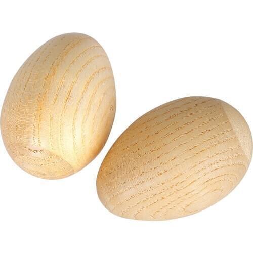 Wooden Maracas Egg Shakers Musical Percussion Toys Eggs 2pcs for Baby Kids Girls Boys Percussion Instrument for Children