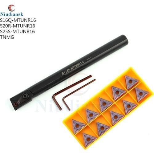 S16Q-MTUNR16 CNC tool holder + TNMG160404 /TNMG160408MA UE6020 VP15TF US735 turning tools Carbide lathe turning tool blade