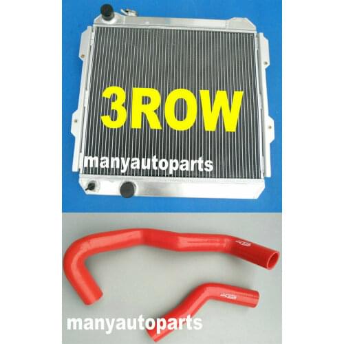 FOR TOYOTA HILUX LN85 LN60 LN61 LN65 2.4LTR DIESEL MT Aluminum Radiator & red BLUE BLACK HOSE