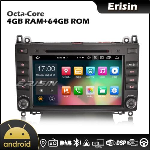 Erisin EU 8121 8" Octa Core Android 10.0 CarPlay Auto DSP DAB Autoradio for Mercedes Benz Sprinter A B Class W169 W245 Viano