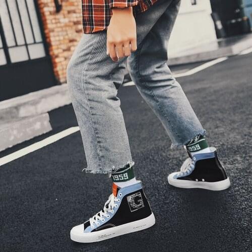 Korean sale sneaker espadrilles canvas para lona top casual leisure sneakers on zapatos male sport shoes hombre sapato Man high