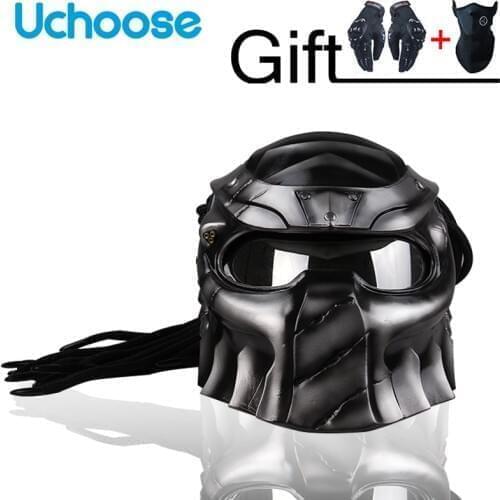 Predator Creativity Motorcycle Helmet Full Face Helm Flexible Strip Lighting Bring Own Hair Eye-catching Quality Colored Lenses