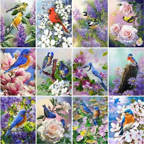 MomoArt 5D DIY Diamond Embroidery Bird Mosaic Sale Diamond Painting Flower Animal Full Square Round Drill Wall Decorations