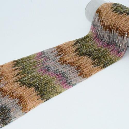 Natural Clean Quality Multiple Color Tourmaline Faceted Loose Round Beads 2mm