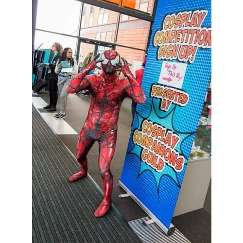 New Carnage Supervillain Cosplay Costume 3D Print Spandex Zentai Bodysuit Suit Halloween Costume for Party