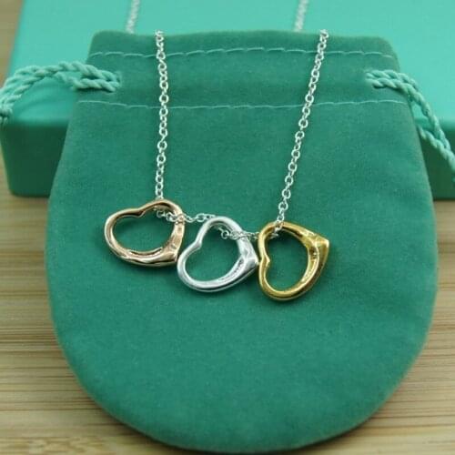 BABYLLNT 925 Silver Three Hearts Pendant Necklace For Women Wedding Engagement Party Jewelry Gift
