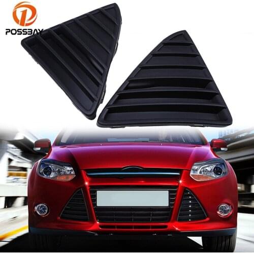 POSSBAY Front Black Bumper Lower Grille Trim Bezel for Ford Focus Sedan/Hatchback/Turnier 2011-2014 Pre-facelift Car Grills Vent