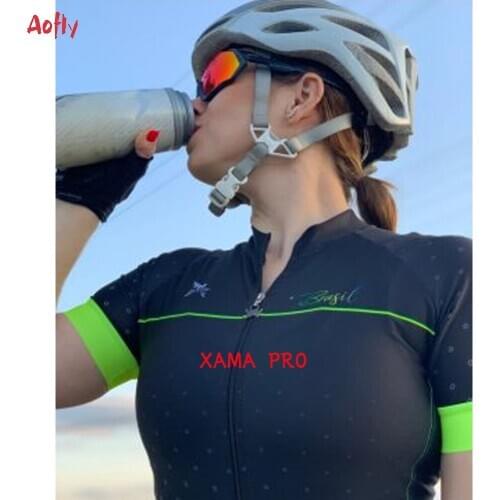 2021 XAMA Pro Professional Womens Clothes Triathlon Skinsuit Cycling Jersey Sets Macaquinho Ciclismo Feminino Bike Jumpsuit Kit