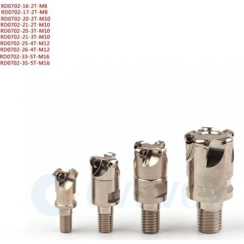 1Pcs RD0702-16-2T-M8 20-3T-M10 26-4T-M12 35-5T-M16 CNC Lathe Milling Ctter Head Adaptation RDMW0702 Carbide Blade Resistant Wear