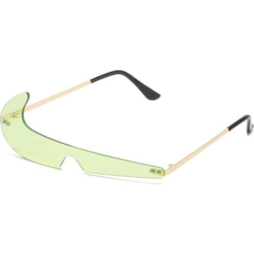Fashion Personality One Piece Sunglasses Vintage Rimless Clear Ocean Green Lens Eyewear Shades Women Men Sun Glasses UV400