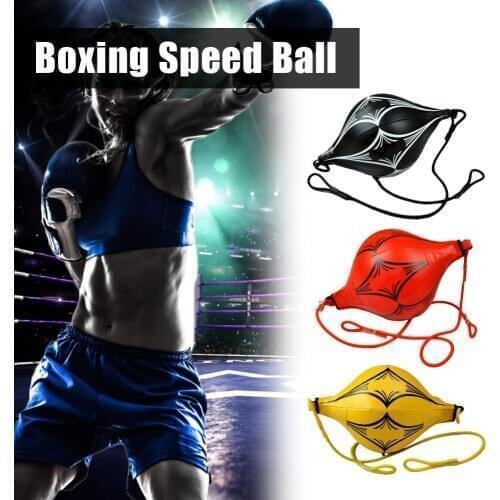 Sports Bodybuilding Hanging Fitness Equipment Boxing Speed Ball Adult With Inflator Punching Bag Pear PU Leather Double End Gym