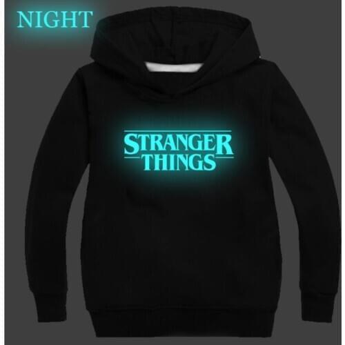 Stranger Things Print Kids Sweatshirt Spring Autumn Hoodies Toddler Girls Boy Clothes Sportswear Luminous Moletom Infantil