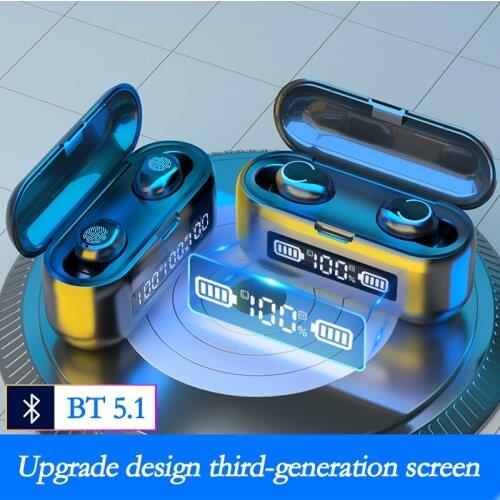 TWS F9 Wireless Bluetooth Earphones 9D HiFi Setero Headset Sports Sweatproof Earbuds Noise Canceling Headphones With Microphone