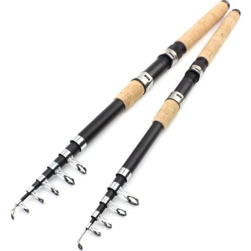 Quality Fishing Rod 2.1m - 4.5m Telescopic Fishing Rod High Performance Sea Spinning Fishing Pole wooden handle stream fox