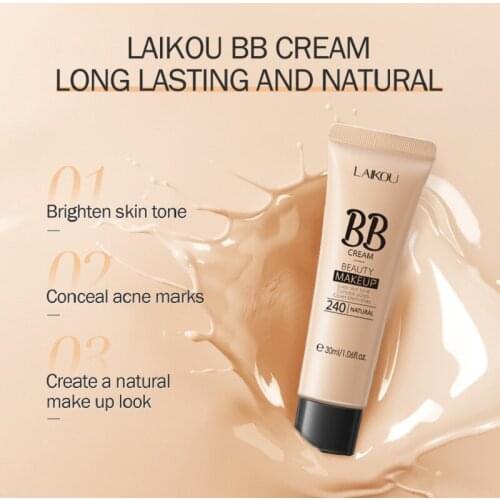 Moisturizing BB Cream Liquid Foundation Concealer Whitening Makeup Cosmetic Waterproof Brighten Face Base Tone Invisible Pores