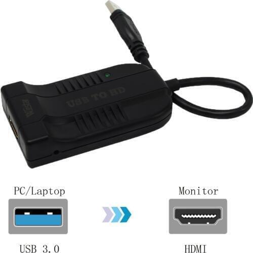 Wiistar USB3.0 Converter USB3.0 to HDIM Converter HD 1080P USB to HDMI Audio Video Adapter for HDTV Windows7/8