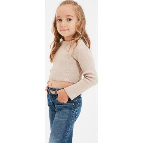 Trendyol Ribbed Female Child Knitted Blouse TKDAW22BZ0696