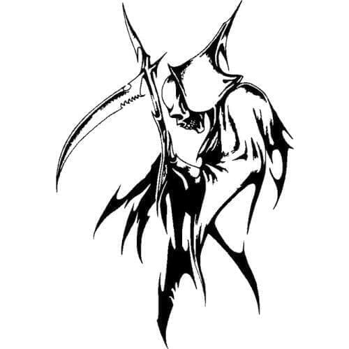 12.7cm*18.8cm Grim Reaper Car-Styling Vinyl Decor Stickers Decals Black/Silver S3-5683