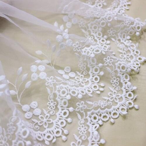2Yds 27cm wide New pendant polka dot milk silk embroidery lace accessories wedding dress veil accessories lace AC127