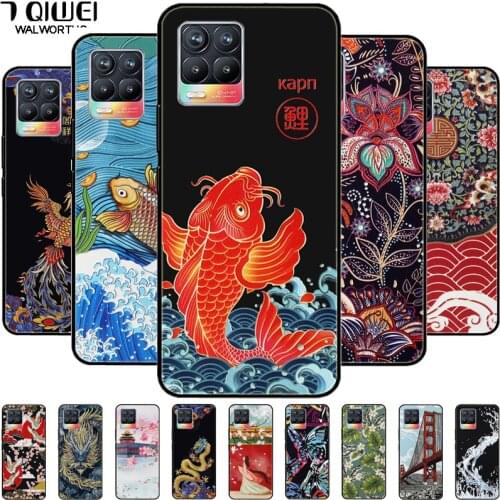 For Realme 8 Pro Case 3D Retro Emboss Silicone Phone Cover For Realme 8 Case Realme8 Global Soft Relief Realme 8Pro 6.4'' NFC