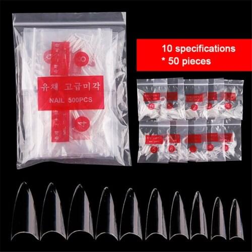500PCS Clear White Natural French False Acrylic Nail Tips UV Gel Ultra Flexible Size Pack of 500 Tips Fake Nail