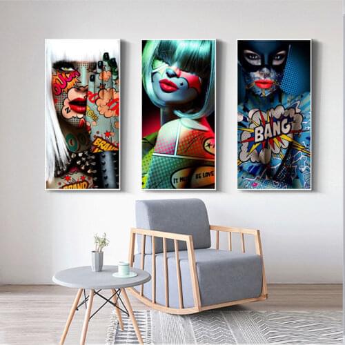 Abstract Beauty Graffiti Posters And Prints Cool Woman Canvas Painting Living Room Home Decoration Wall Art Pictures Frameless