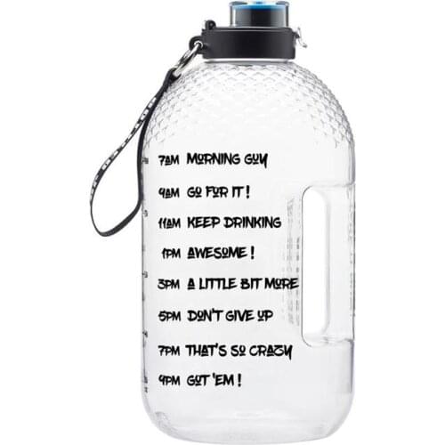 3.8L Tritan Gallon Water Bottle Motivational BPA Free Sports Fitness Jugs Outdoor Gym Mobile Holder Tour Plastic Drinking Bottle