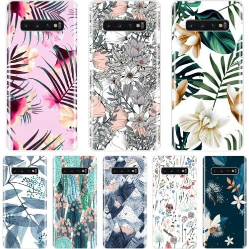 Case For Samsung Galaxy S10E S10 Plus 5G Cactus Flower Floral Leaf Aesthetic Cover For Samsung Galaxy Note 10 Pro Phone Cases