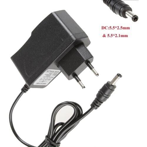 Black Europe Router sphygmomanometer charger 5.5*2.5mm & 5.5*2.1mm 100-240V EU AC to DC power adapter 2A 3V/5V/6V/7V/9V optional