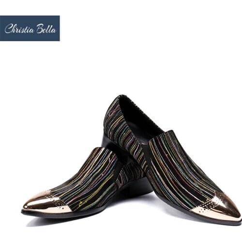 Christia Bella Men Loafers Shoes Casual Men Fashion Flats Design Man Slip-On Driving Shoes Genuine Leather Shoes Summer Slippers