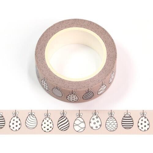 1PC 15mm*10M Happy Easters Day Easter egg Decorative Washi Tape Scrapbooking Masking Tape Stationery office supplies