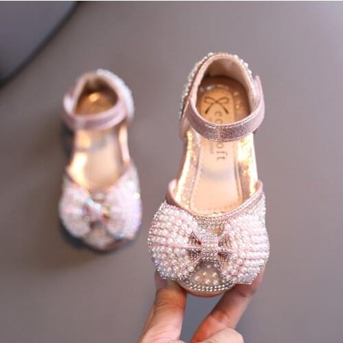 Kids Shoes Princess Girls School Shoes White Pink Children Leather Party Dress Flat Little Girls Shoes Baby Casual Sneaker