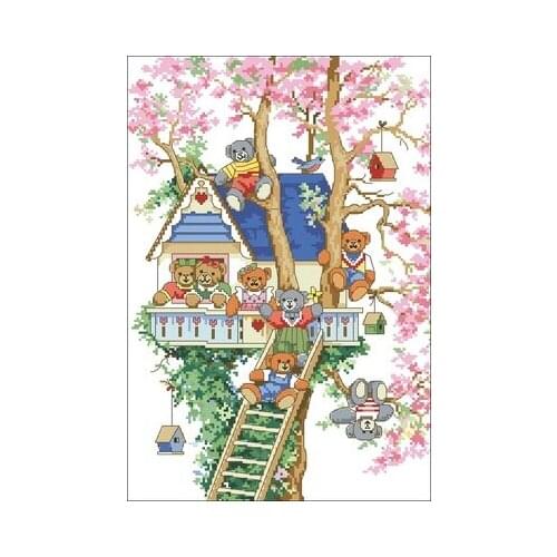 Dim00234-Little Bears Home Needlework,For Embroidery,DIY 14CT Unprinted Arts Cross stitch kits Set Cross-Stitching Home Decor