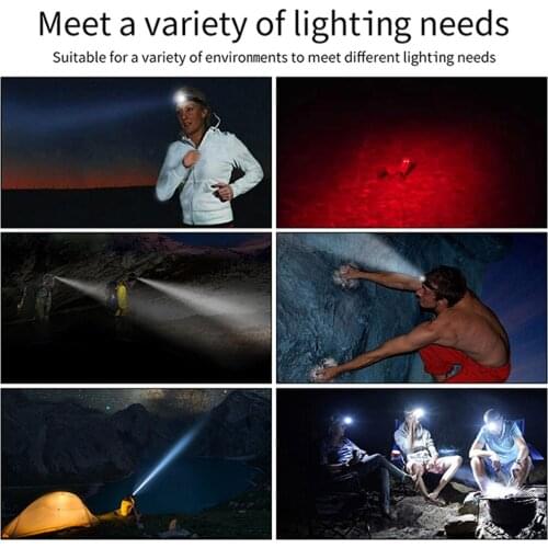 Head Lamp Rechargeable Waterproof LED Headlight Flashlight Torch Motion Sensor