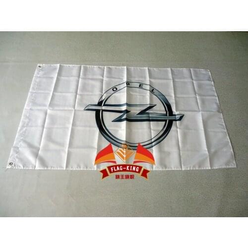 For opel racing flag,opel with white background 90*150CM polyester banner
