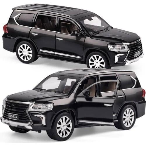 1:24 Scale alloy Simulation car model LX570 diecast Metal off-road Pull back car toy model children's gift collection display