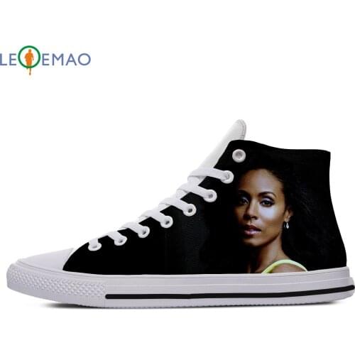 Custom Spring Autumn Canvas Shoes Jada Pinkett Smith High Quality Handiness Mens Casual Shoes Comfortable Big White Zapatillas