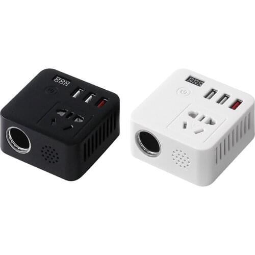 Compact 150W Car Power Inverter DC 12V to 220V AC Converter 3 USB Outputs