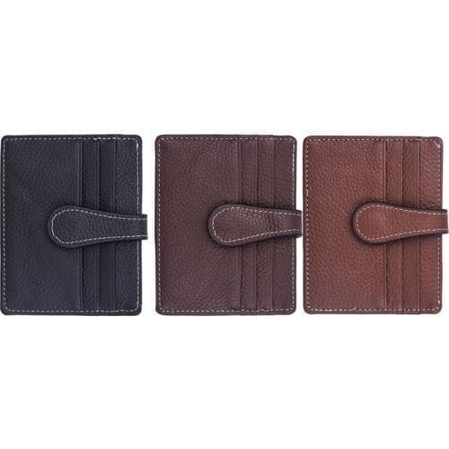 20PCS / LOT Genuine Leather Card Wallet Mini Credit Card Purse ID Card Holder Wallet Men Women Card Wallet