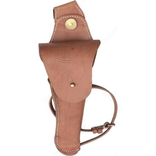 WW2 US COLT TYPE 1911 M1911 CAVALRY BROWN WITH LEG STRAP LEATHER PISTOL HOLSTER