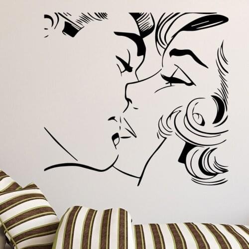 Creative Kiss Art Sticker Waterproof Wall Stickers For Living Room Kids Room Sticker Home Decor