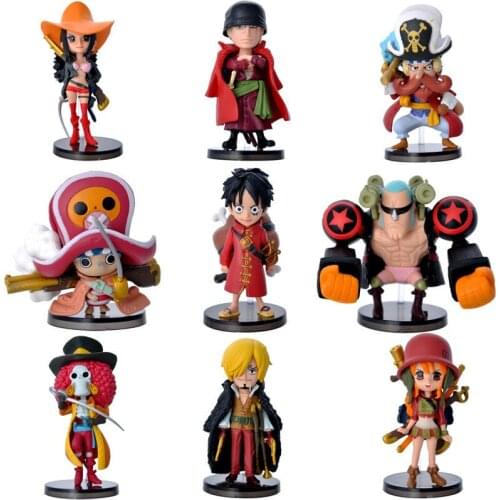 Hot 2021 9pcs/set 7-9cm One piece FILM Z luffy Nami zoro Robin Action Figure toys jcb2 doll Christmas gift