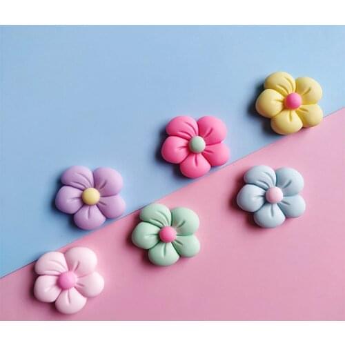 10Pcs/Lot Resin Cute Flower Charms For DIY Jewelry Making Necklace Earrings Keychain Colorful Blooming Flowers Pendant Wholesale