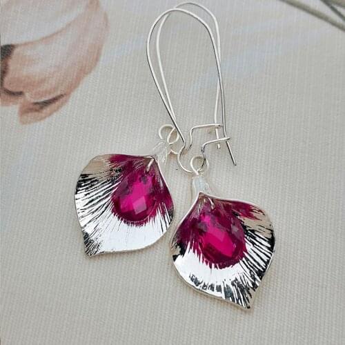 2020 fashion womens jewelry creative orchid bud earrings explosion type celebrity 925 silver-plated petal leaf earrings