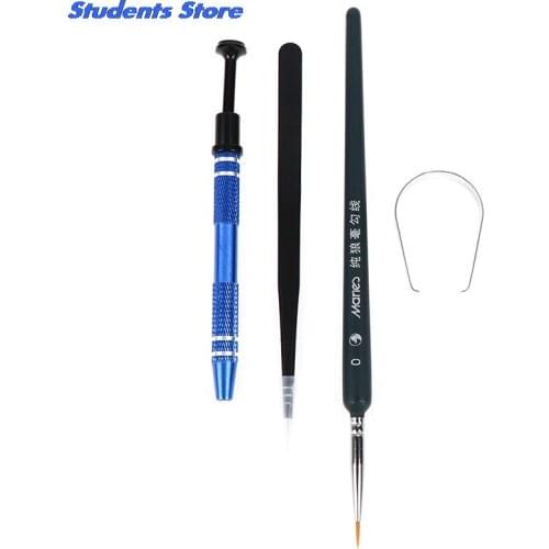 4pcs/set Lube Brush Tweezer Switch Stem Holder Lube Tool Collection For Keyboard