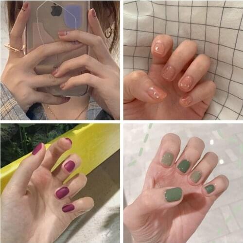 Nail Stickers Nude Powder Translucent Nail Stickers Finished Products Can Be Torn Gradually Nail Patches Nail Accessories
