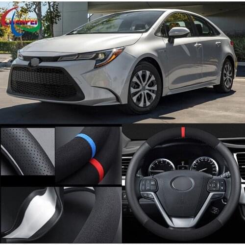 38cm Non-Slip Dreathable Suede steering wheel cover For Toyota Corolla Car Interior decoration accessories