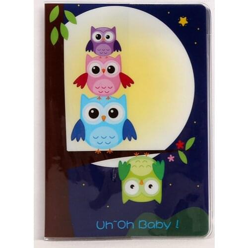 New Fashion Passport Cover Documents Bag Cartoon Owl PVC Passport Hoders Travel Pouch ID Card Package Case for Men Women